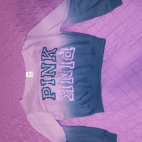 PINK Victoria's Secret Ombre Crop Sweatshirt - Picture 1 of 5